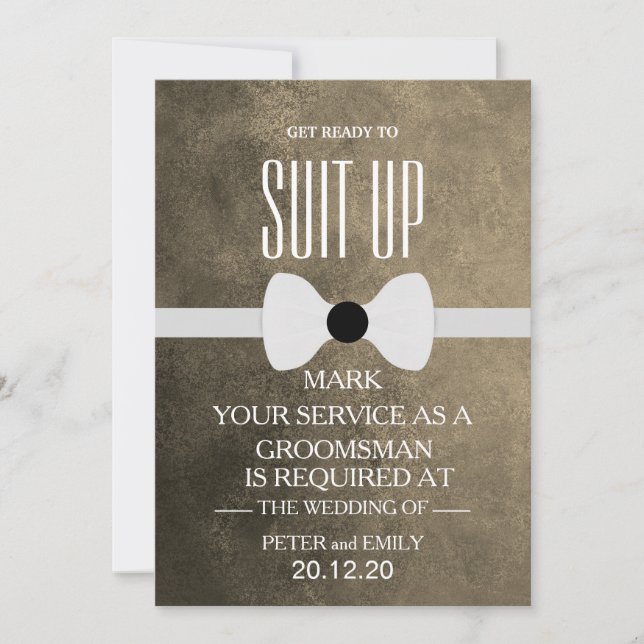 Your Service as a Groomsman Invitation (Front)