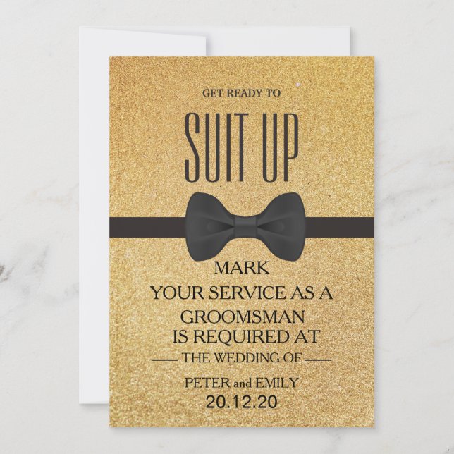 Your Service as a Groomsman Invitation (Front)