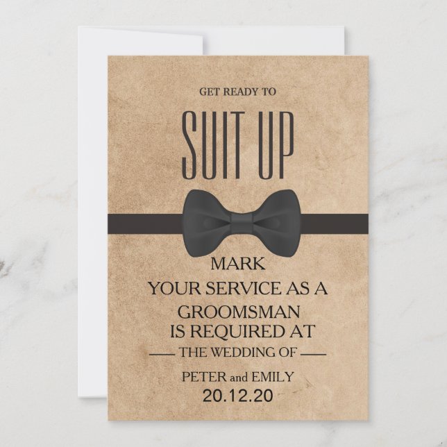 Your Service as a Groomsman Invitation (Front)