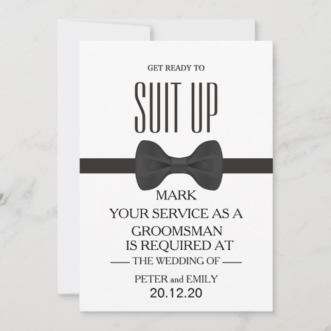 Your Service as a Groomsman Invitation (Front)