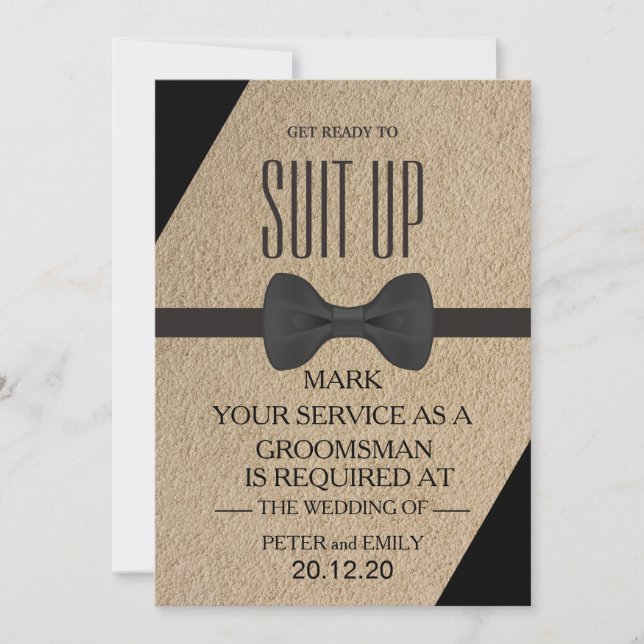 Your Service as a Groomsman Invitation (Front)