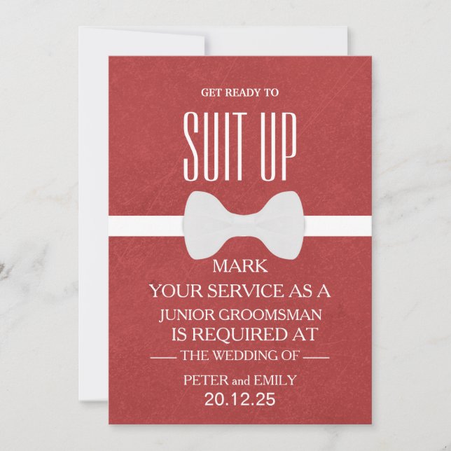 Your Service as a Groomsman Invitation (Front)