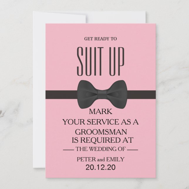 Your Service as a Groomsman Invitation (Front)