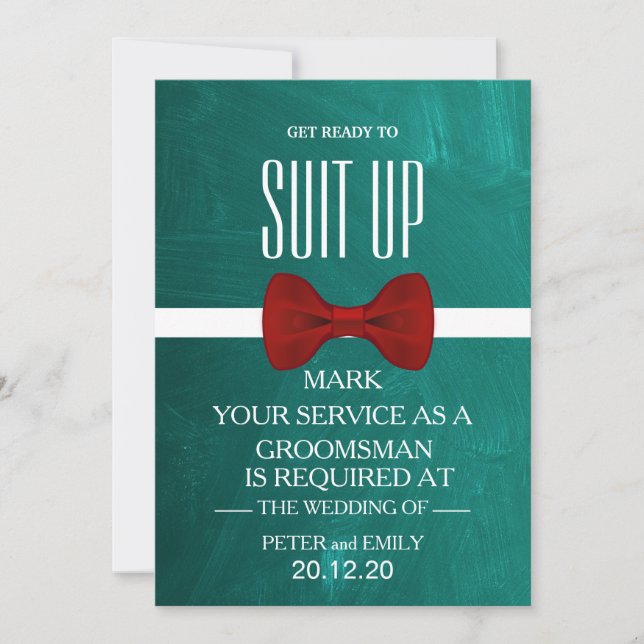Your Service as a Groomsman Invitation (Front)