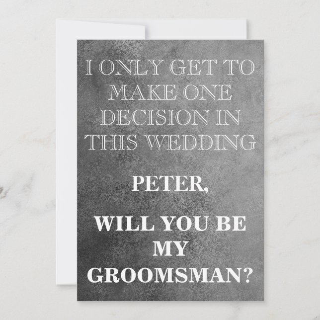 Your Service as a Groomsman Request Invitation (Front)
