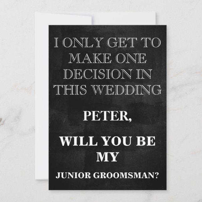 Your Service as a Groomsman Request Invitation (Front)