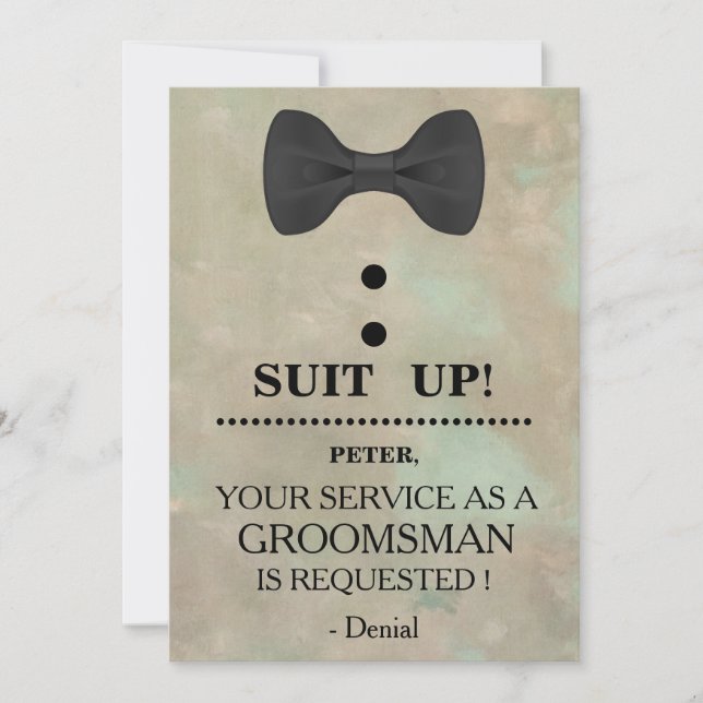 Your Service as a Groomsman Request Invitation (Front)