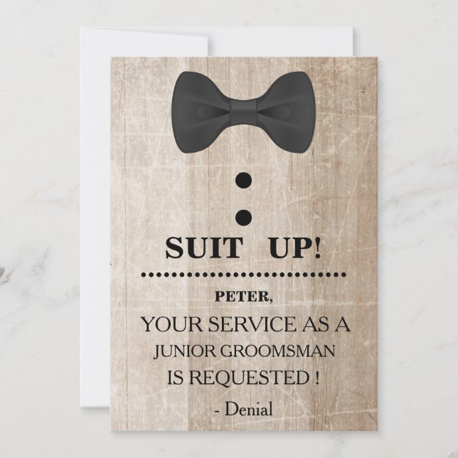 Your Service as a Groomsman Request Invitation (Front)