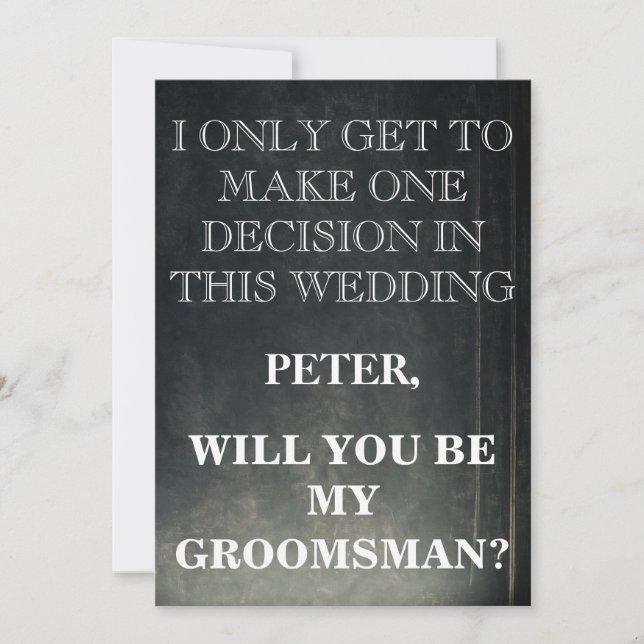 Your Service as a Groomsman Request Invitation (Front)