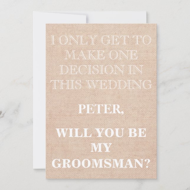 Your Service as a Groomsman Request Invitation (Front)