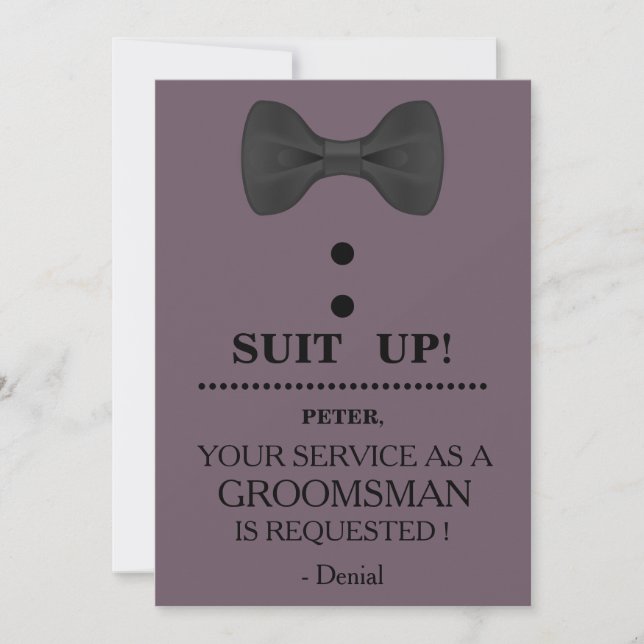 Your Service as a Groomsman Request Invitation (Front)