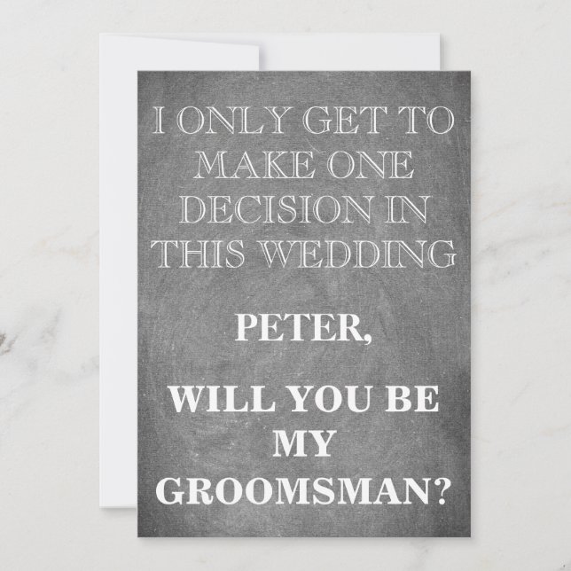 Your Service as a Groomsman Request Invitation (Front)