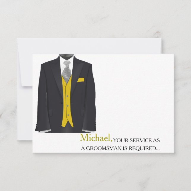 Your Service As A Groomsman Required Personalized Invitation (Front)