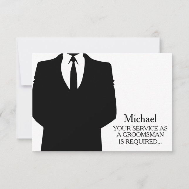 Your Service As A Groomsman Required Personalized Invitation (Front)