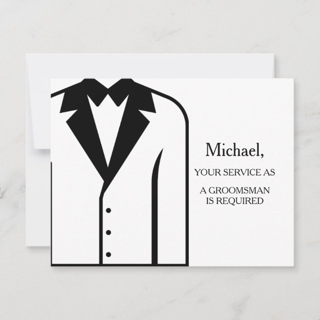 Your Service As A Groomsman Required Personalized Invitation (Front)