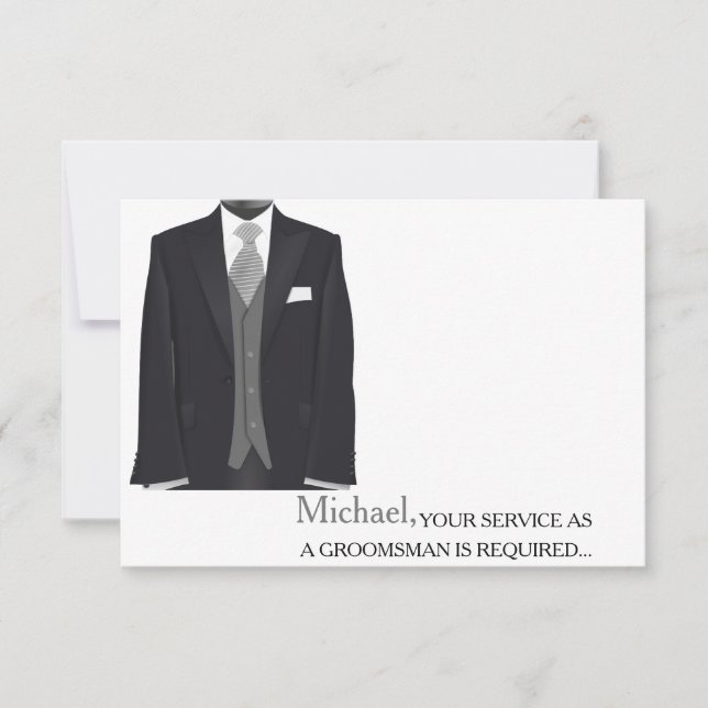 Your Service As A Groomsman Required Personalized Invitation (Front)