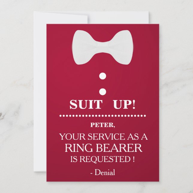 Your Service as a Ring Bearer Request Invitation (Front)