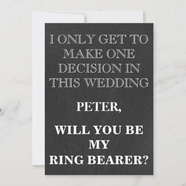 Your Service as a RING BEARER Request Invitation (Front)