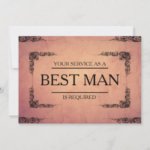 Your Service Is Requested as Best Man Groomsman In Invitation