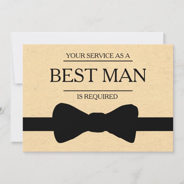 Your Service Is Requested as Best Man Groomsman In Invitation (Front)