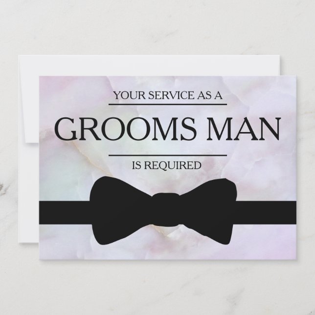 Your Service Is Requested as Best Man Groomsman In Invitation (Front)
