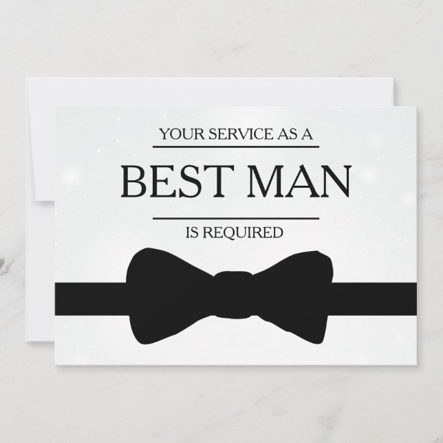 Your Service Is Requested as Best Man Groomsman In Invitation (Front)