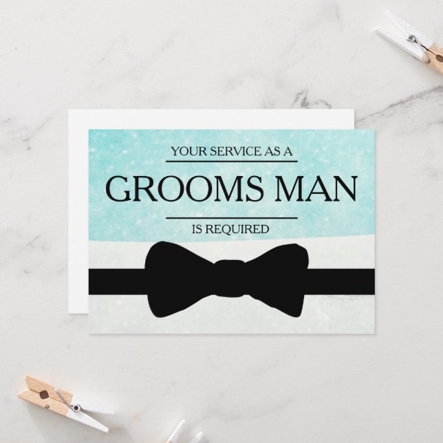 Your Service Is Requested as Best Man Groomsman In Invitation (Front/Back In Situ)