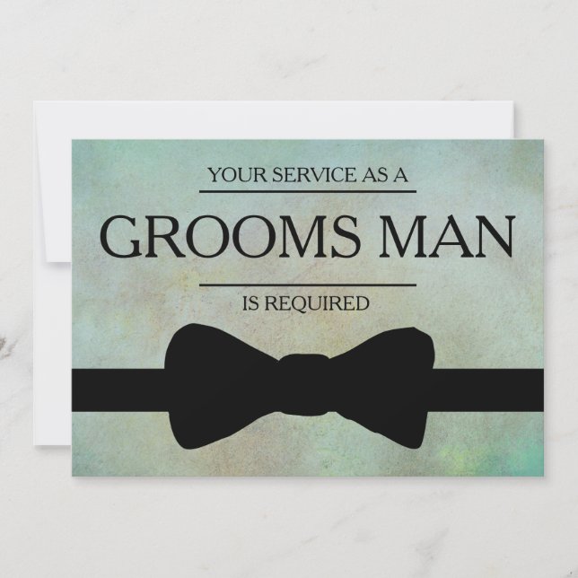 Your Service Is Requested as Best Man Groomsman In Invitation (Front)