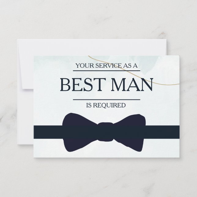 Your Service Is Requested as Best Man Groomsman In Invitation (Front)