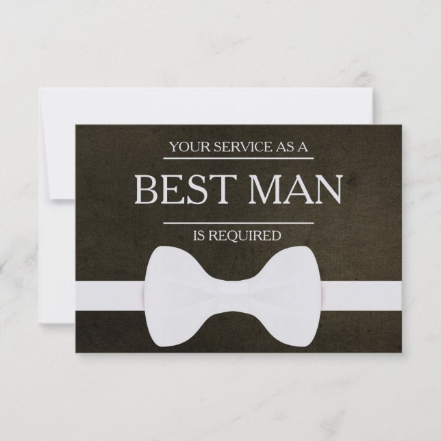 Your Service Is Requested as Best Man Groomsman In Invitation (Front)