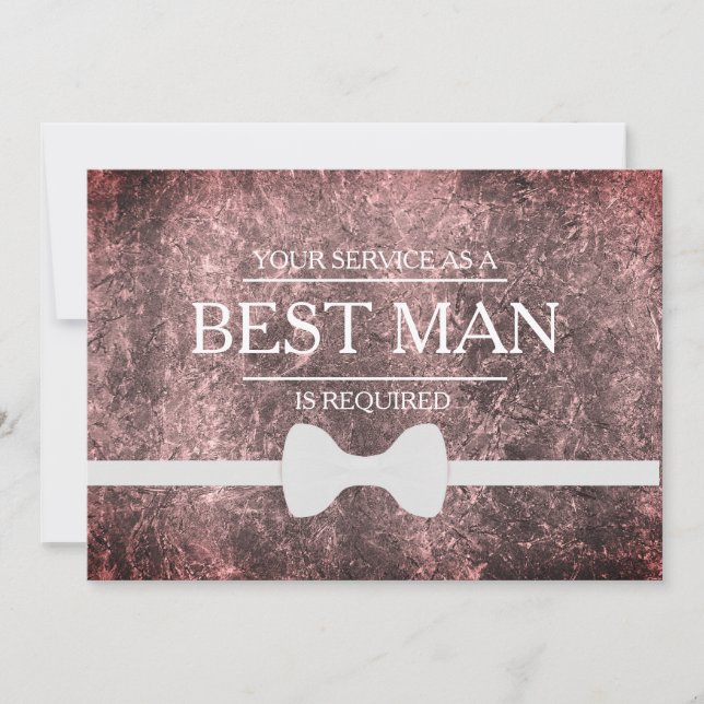 Your Service Is Requested as Best Man Groomsman In Invitation (Front)