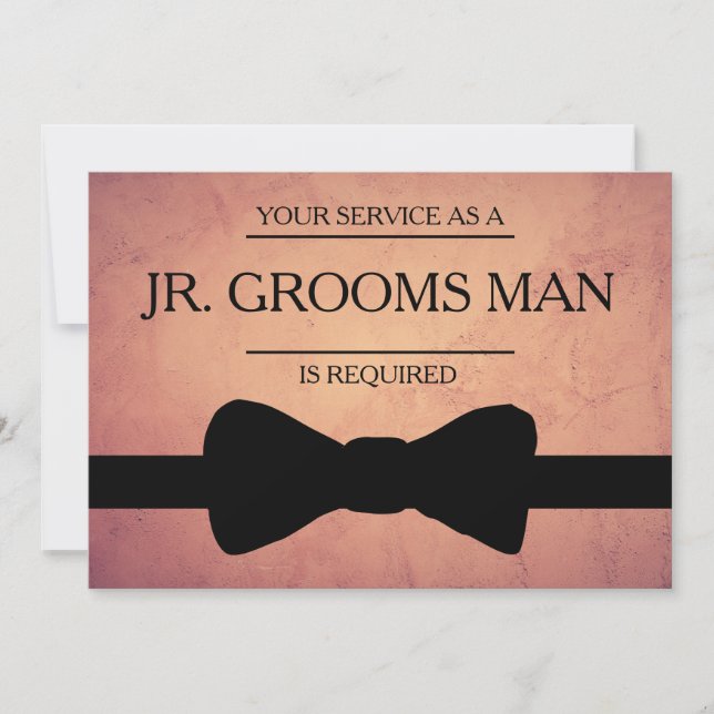 Your Service Is Requested as Best Man Groomsman In Invitation (Front)
