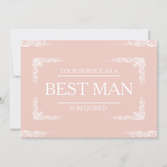Your Service Is Requested as Best Man Groomsman In Invitation (Front)