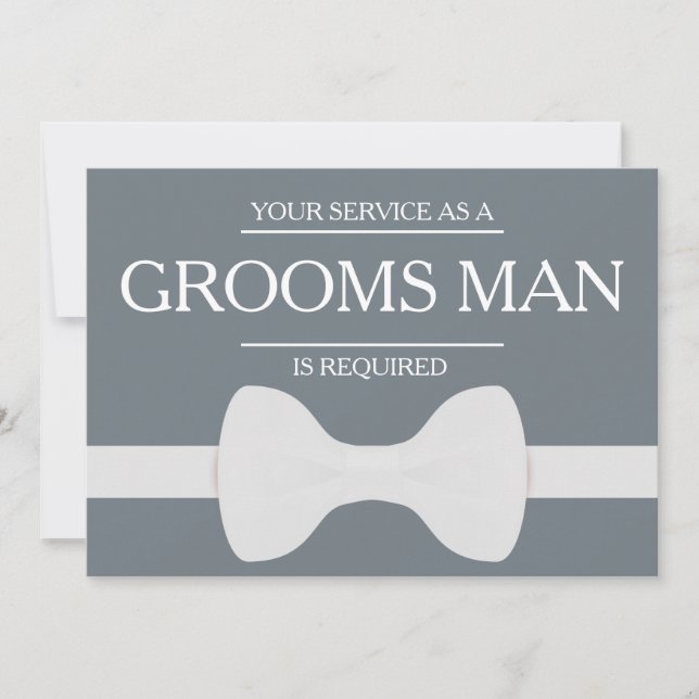 Your Service Is Requested as Best Man Groomsman In Invitation (Front)
