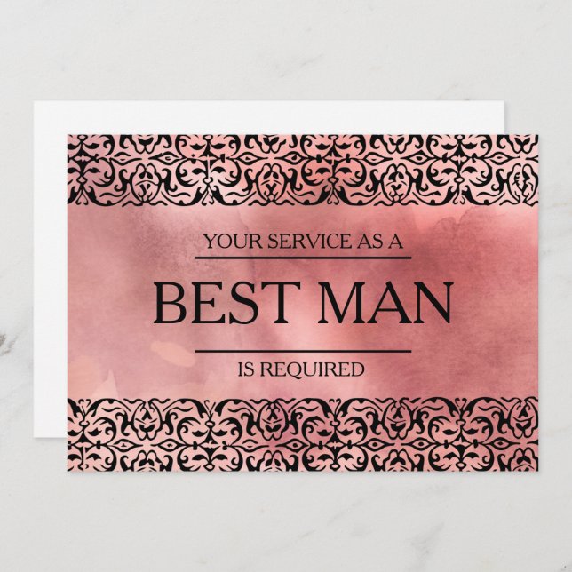 Your Service Is Requested as Best Man Groomsman In Invitation (Front/Back)
