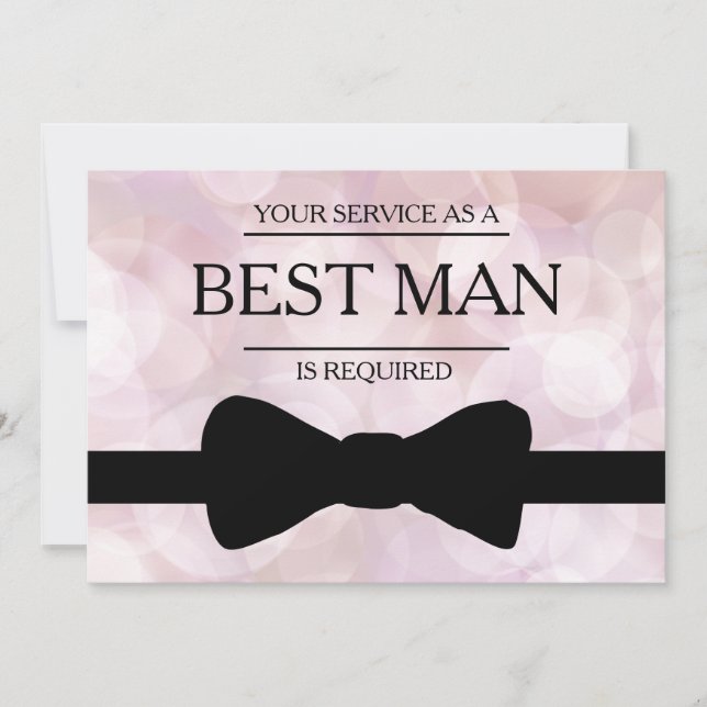 Your Service Is Requested as Best Man Groomsman In Invitation (Front)