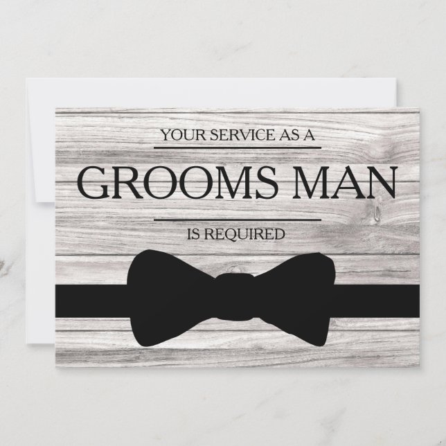 Your Service Is Requested as Best Man Groomsman In Invitation (Front)