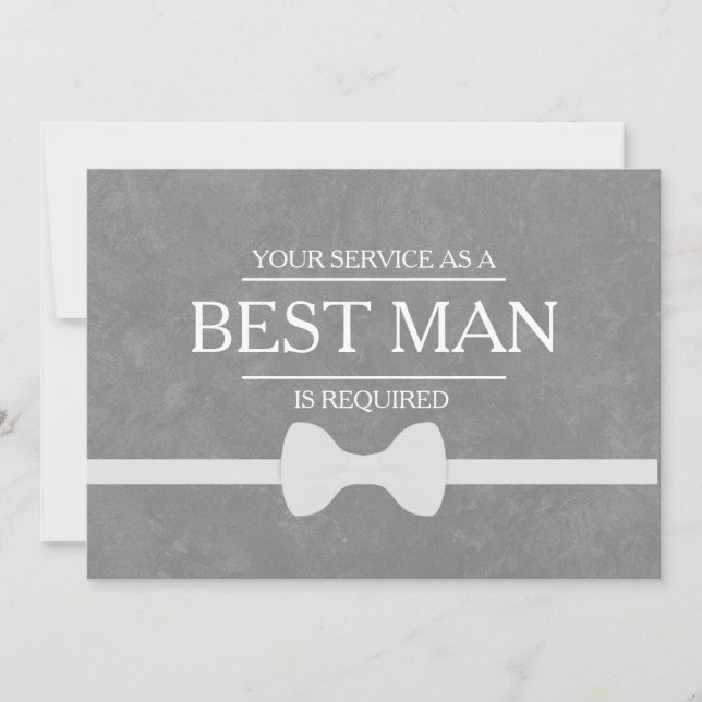 Your Service Is Requested as Best Man Groomsman In Invitation (Front)