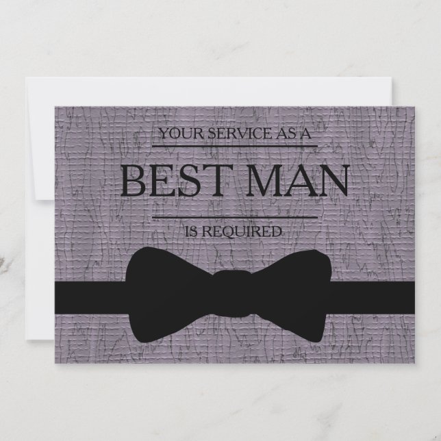 Your Service Is Requested as Best Man Groomsman In Invitation (Front)