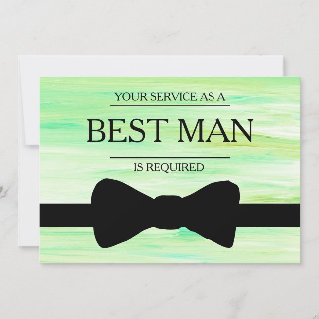 Your Service Is Requested as Best Man Groomsman In Invitation (Front)