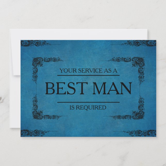 Your Service Is Requested as Best Man Groomsman Invitation (Front)