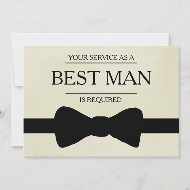 Your Service Is Requested as Best Man Groomsman Invitation (Front)