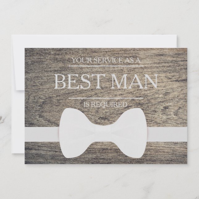 Your Service Is Requested as Best Man Groomsman Invitation (Front)