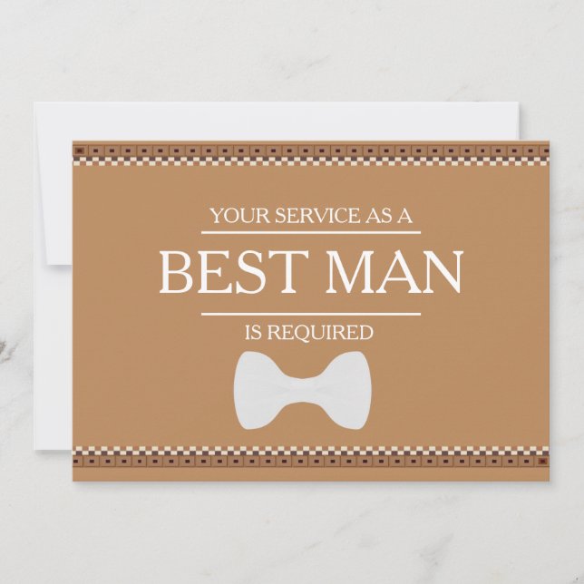 Your Service Is Requested as Best Man Groomsman Invitation (Front)