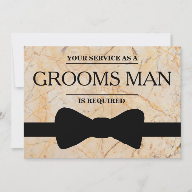 Your Service Is Requested as Best Man Groomsman Invitation (Front)