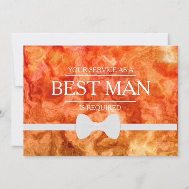 Your Service Is Requested as Best Man Groomsman Invitation (Front)