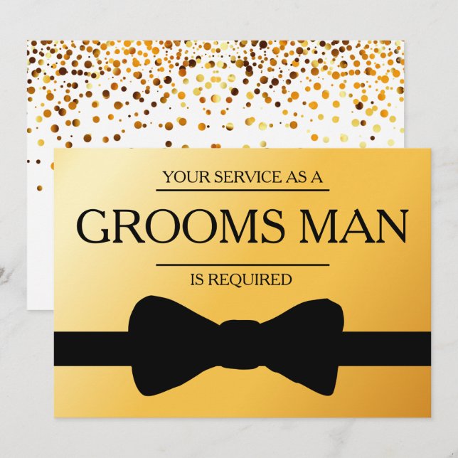 Your Service Is Requested as Best Man Groomsman Invitation (Front/Back)