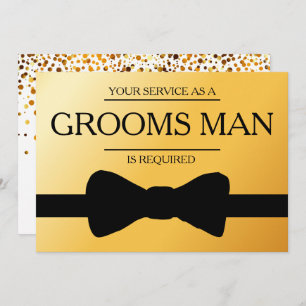Your Service Is Requested as Best Man Groomsman Invitation