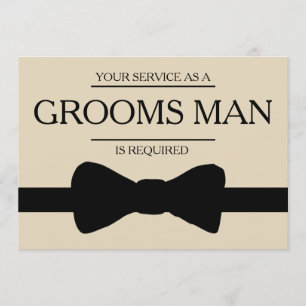 Your Service Is Requested as Best Man Groomsman Invitation