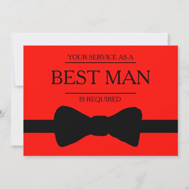 Your Service Is Requested as Best Man Groomsman Invitation (Front)